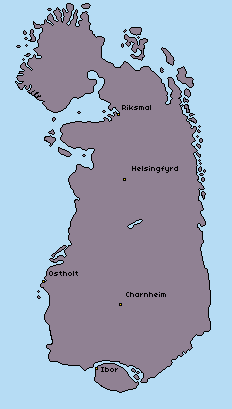 The Helsingfyrd Pact, with major cities marked, in 1287 PR